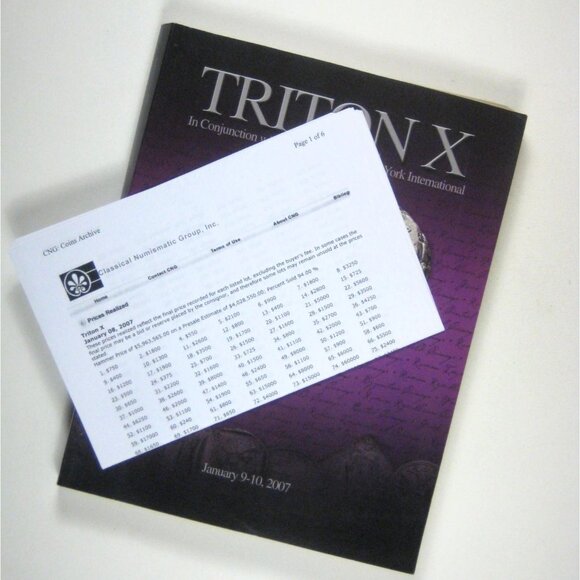 Triton X Auction Catalog January 9 to 10 2007 NY International Numismatic PPB - Picture 2 of 11